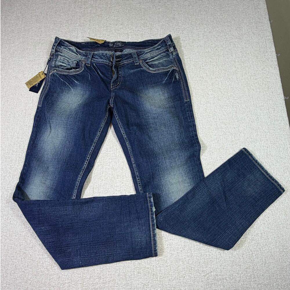 NWT Silver Jeans Women 32x31 Blue Aiko Fit Mid Rise Slim Denim Jeans Stretch Fit